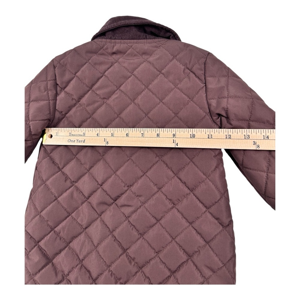 Gymboree Toddler Girls Quilted Jacket Size 4T Brown Plaid Lined Toggle Coat - Picture 9 of 11